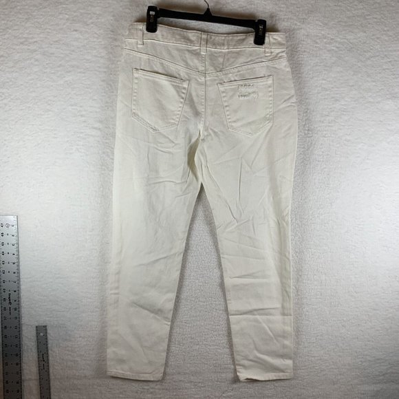 AFRM Denim Ankle Jeans Women's Size 27 White Mid Rise Distressed Cotton 6371‎ - Picture 9 of 9